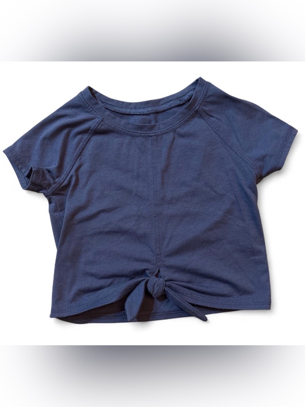 Lilly Pulitzer Navy Short-Sleeve Tie-Front Tee